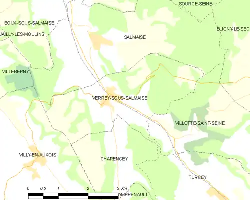 Detailkaart van de gemeente