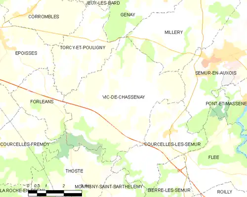 Detailkaart van de gemeente