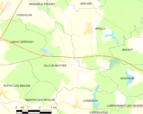 Detailkaart van de gemeente