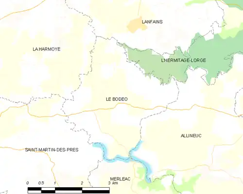 Detailkaart van de gemeente