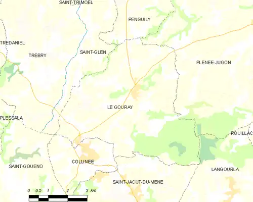 Detailkaart van de gemeente