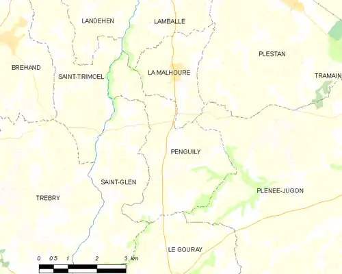 Detailkaart van de gemeente