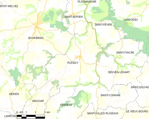 Detailkaart van de gemeente