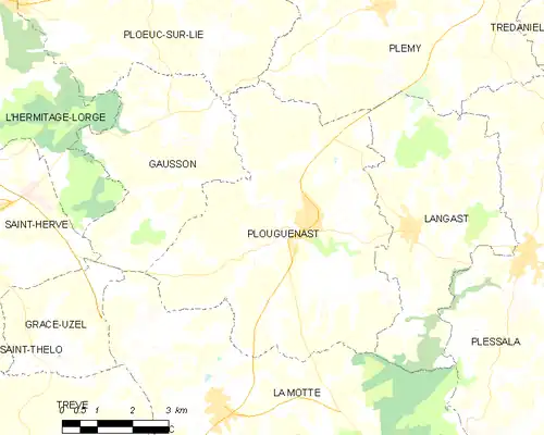 Detailkaart van de gemeente