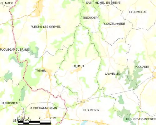 Detailkaart van de gemeente