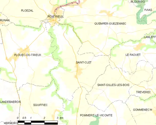 Detailkaart van de gemeente