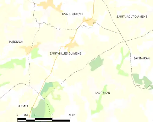 Detailkaart van de gemeente