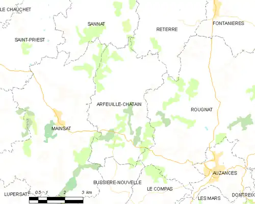 Detailkaart van de gemeente