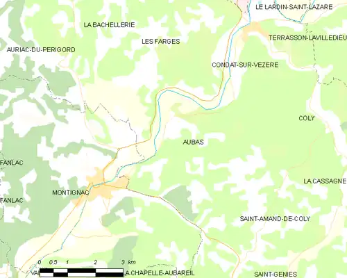 Detailkaart van de gemeente