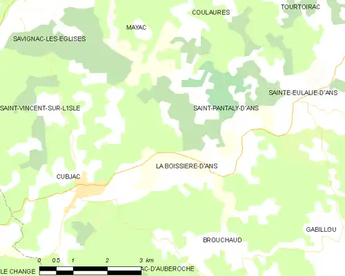 Detailkaart van de gemeente