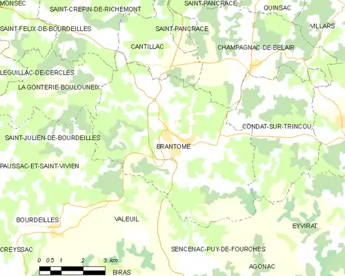 Detailkaart van de gemeente