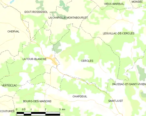 Detailkaart van de gemeente