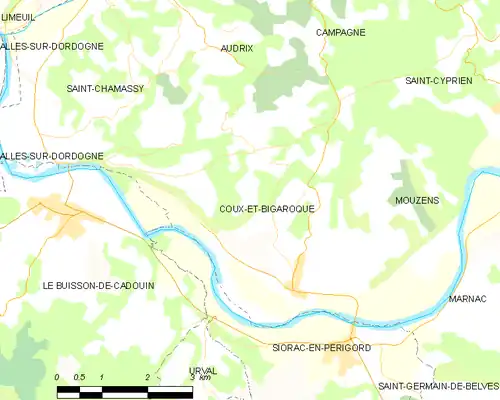 Detailkaart van de gemeente