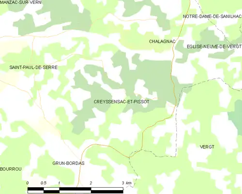 Detailkaart van de gemeente