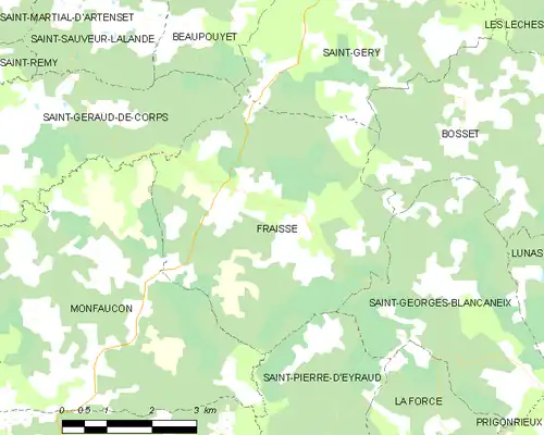 Detailkaart van de gemeente