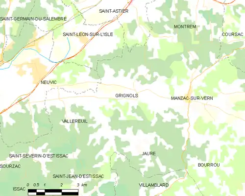 Detailkaart van de gemeente