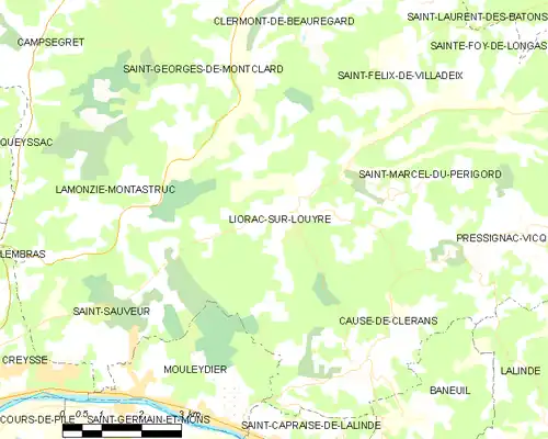 Detailkaart van de gemeente