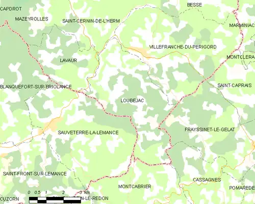 Detailkaart van de gemeente