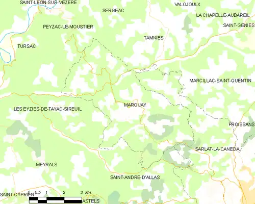 Detailkaart van de gemeente