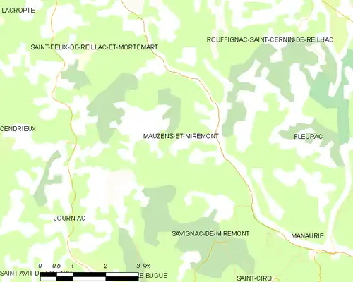 Detailkaart van de gemeente