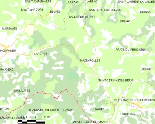 Detailkaart van de gemeente