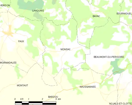 Detailkaart van de gemeente