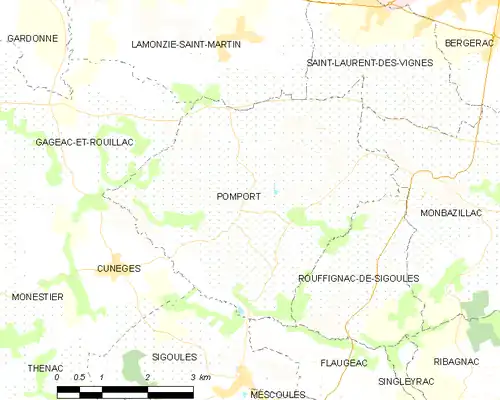 Detailkaart van de gemeente