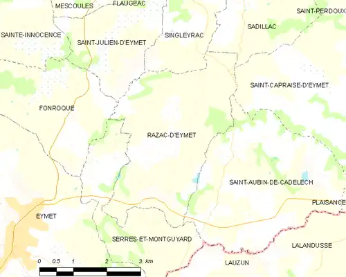 Detailkaart van de gemeente