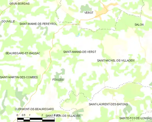 Detailkaart van de gemeente