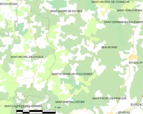 Detailkaart van de gemeente