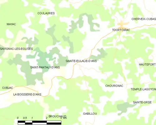 Detailkaart van de gemeente