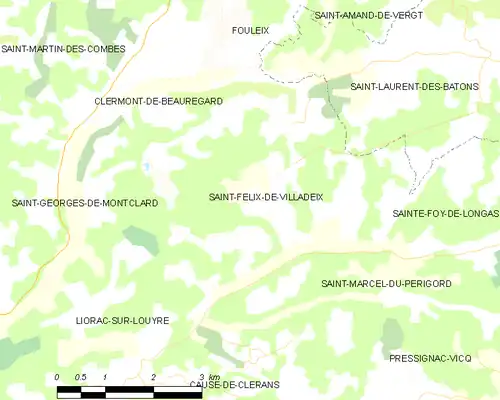 Detailkaart van de gemeente