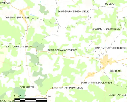 Detailkaart van de gemeente