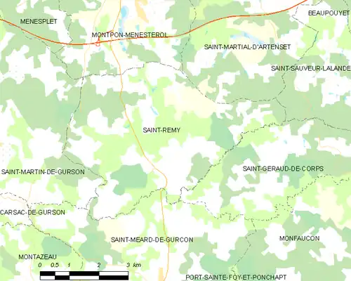 Detailkaart van de gemeente