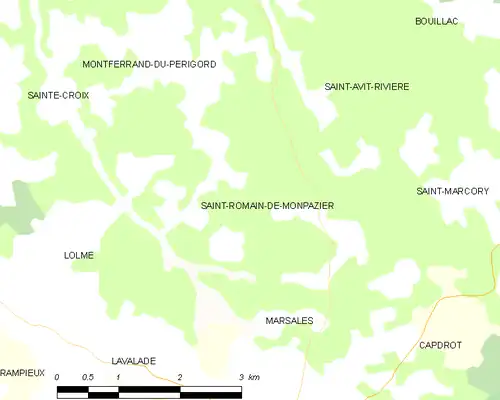 Detailkaart van de gemeente