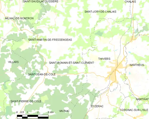 Detailkaart van de gemeente