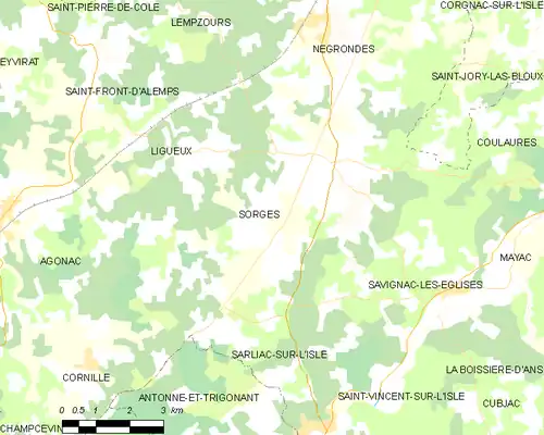 Detailkaart van de gemeente