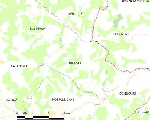 Detailkaart van de gemeente