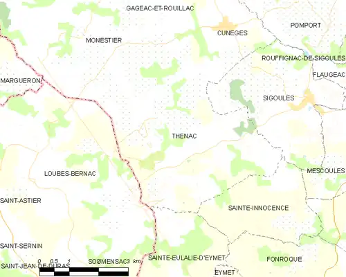 Detailkaart van de gemeente