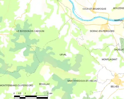 Detailkaart van de gemeente