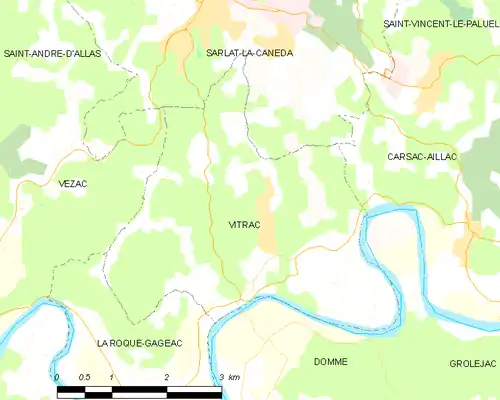 Detailkaart van de gemeente