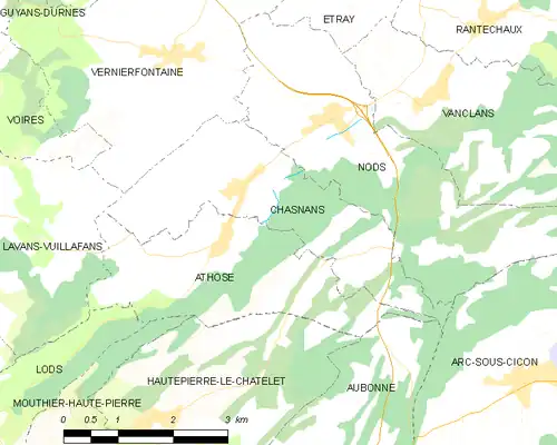 Detailkaart van de gemeente