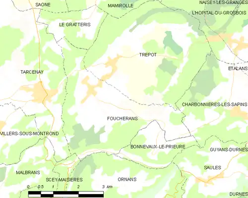 Detailkaart van de gemeente