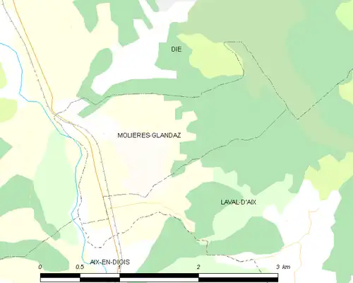 Detailkaart van de gemeente