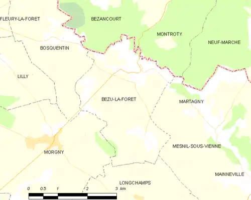 Detailkaart van de gemeente