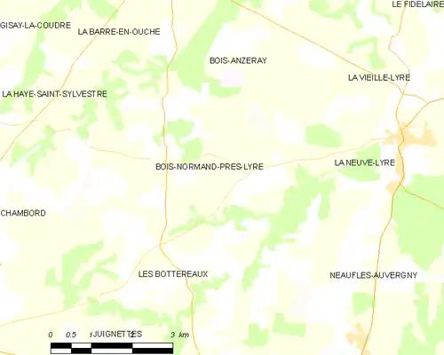 Detailkaart van de gemeente