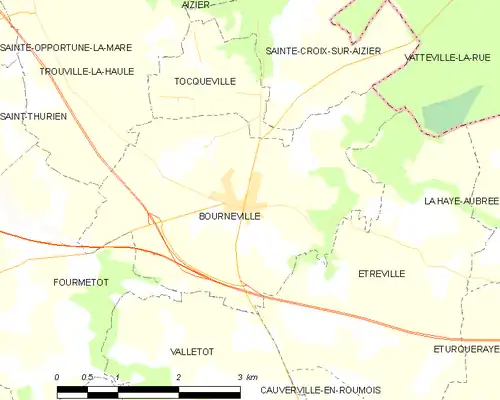 Detailkaart van de gemeente