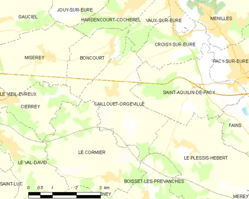 Detailkaart van de gemeente