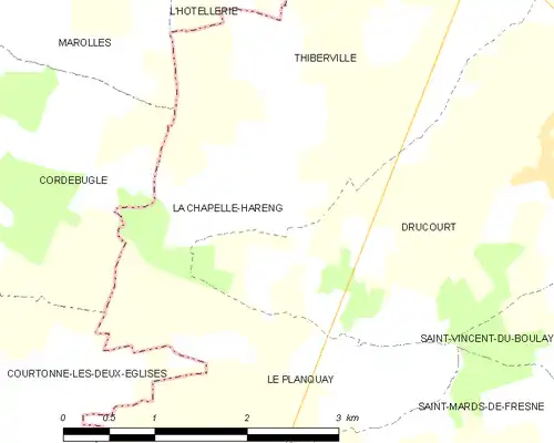 Detailkaart van de gemeente