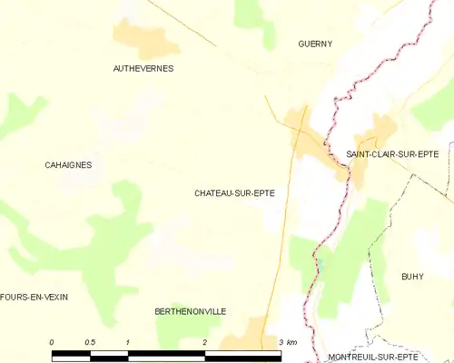 Detailkaart van de gemeente